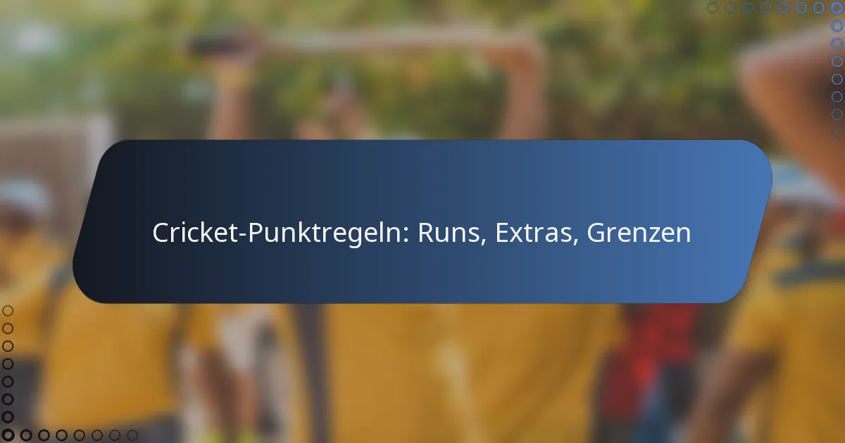 Cricket-Punktregeln: Runs, Extras, Grenzen