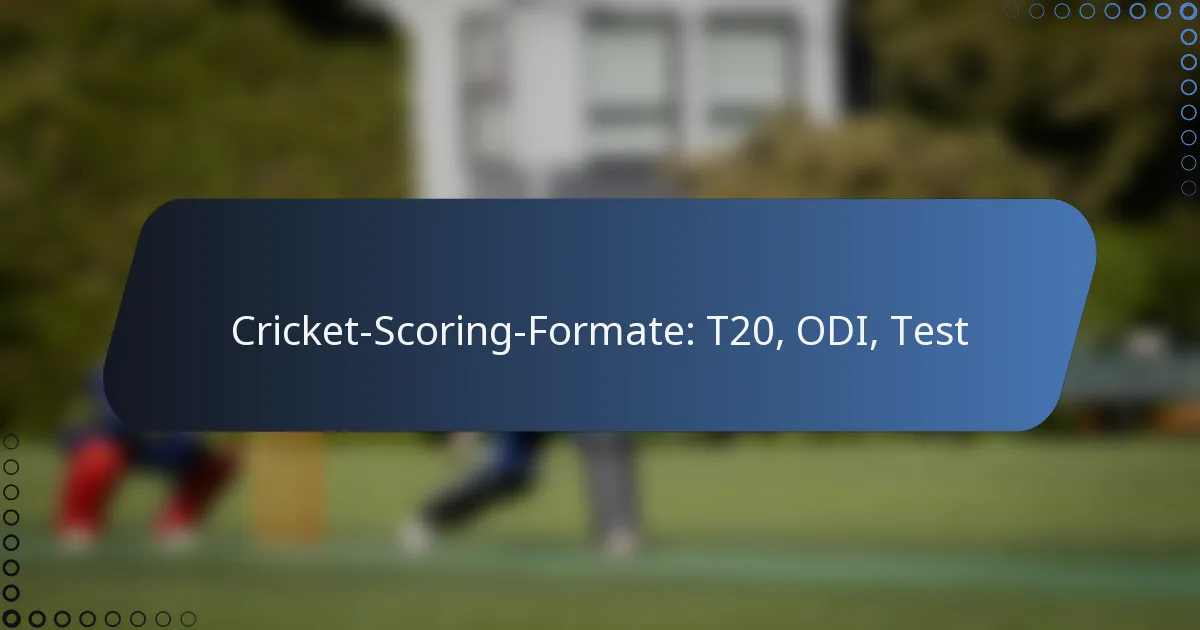 Cricket-Scoring-Formate: T20, ODI, Test