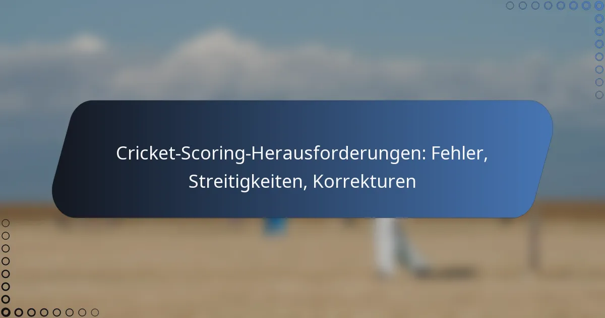 Cricket-Scoring-Herausforderungen: Fehler, Streitigkeiten, Korrekturen