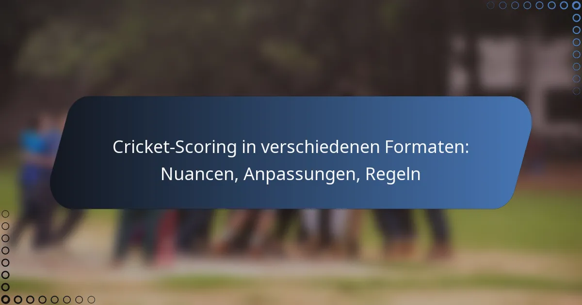 Cricket-Scoring in verschiedenen Formaten: Nuancen, Anpassungen, Regeln