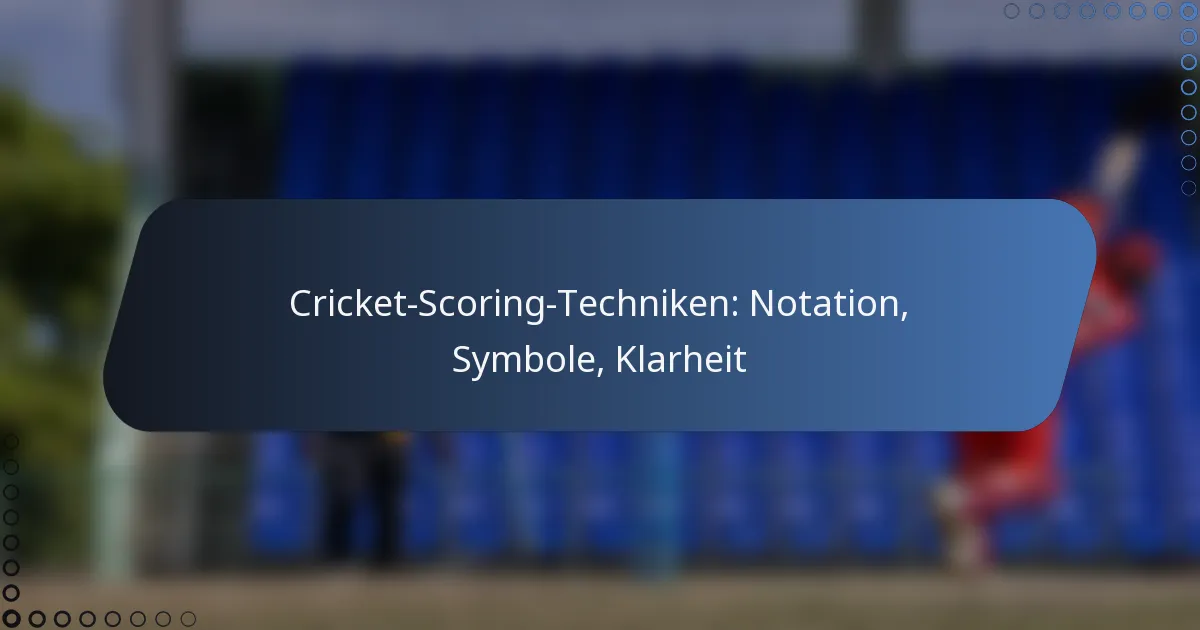 Cricket-Scoring-Techniken: Notation, Symbole, Klarheit