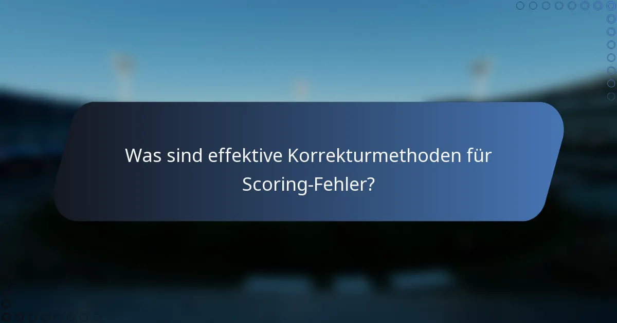 Was sind effektive Korrekturmethoden für Scoring-Fehler?