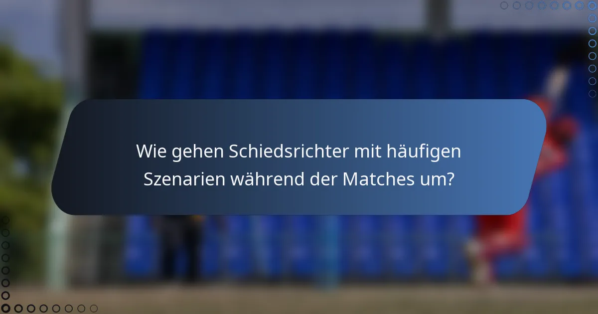 Wie gehen Schiedsrichter mit häufigen Szenarien während der Matches um?